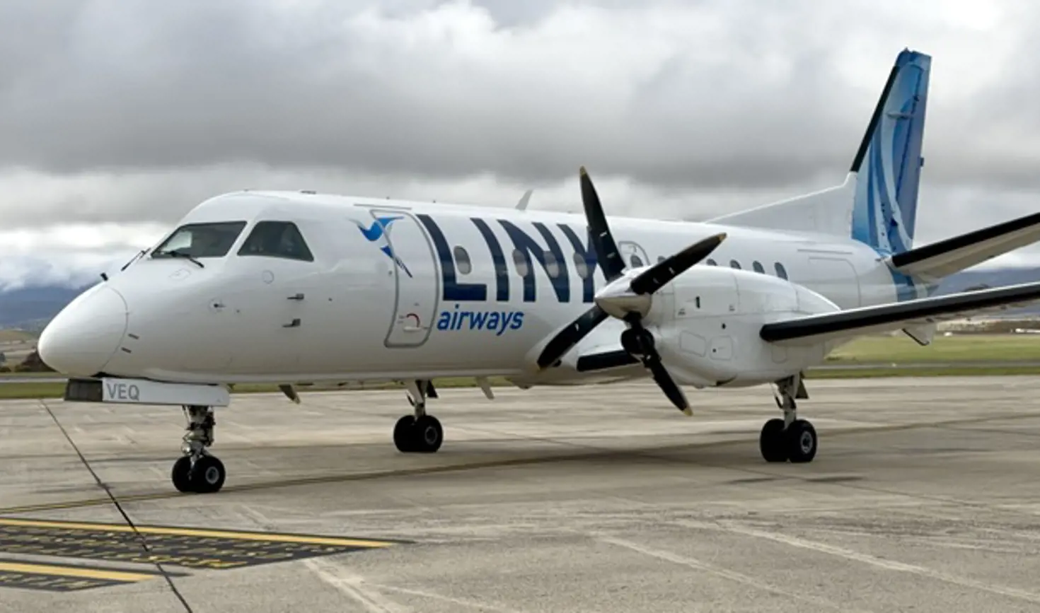 Link Airways aircraft on the tarmac after landing at Launceston Airport from Canberra