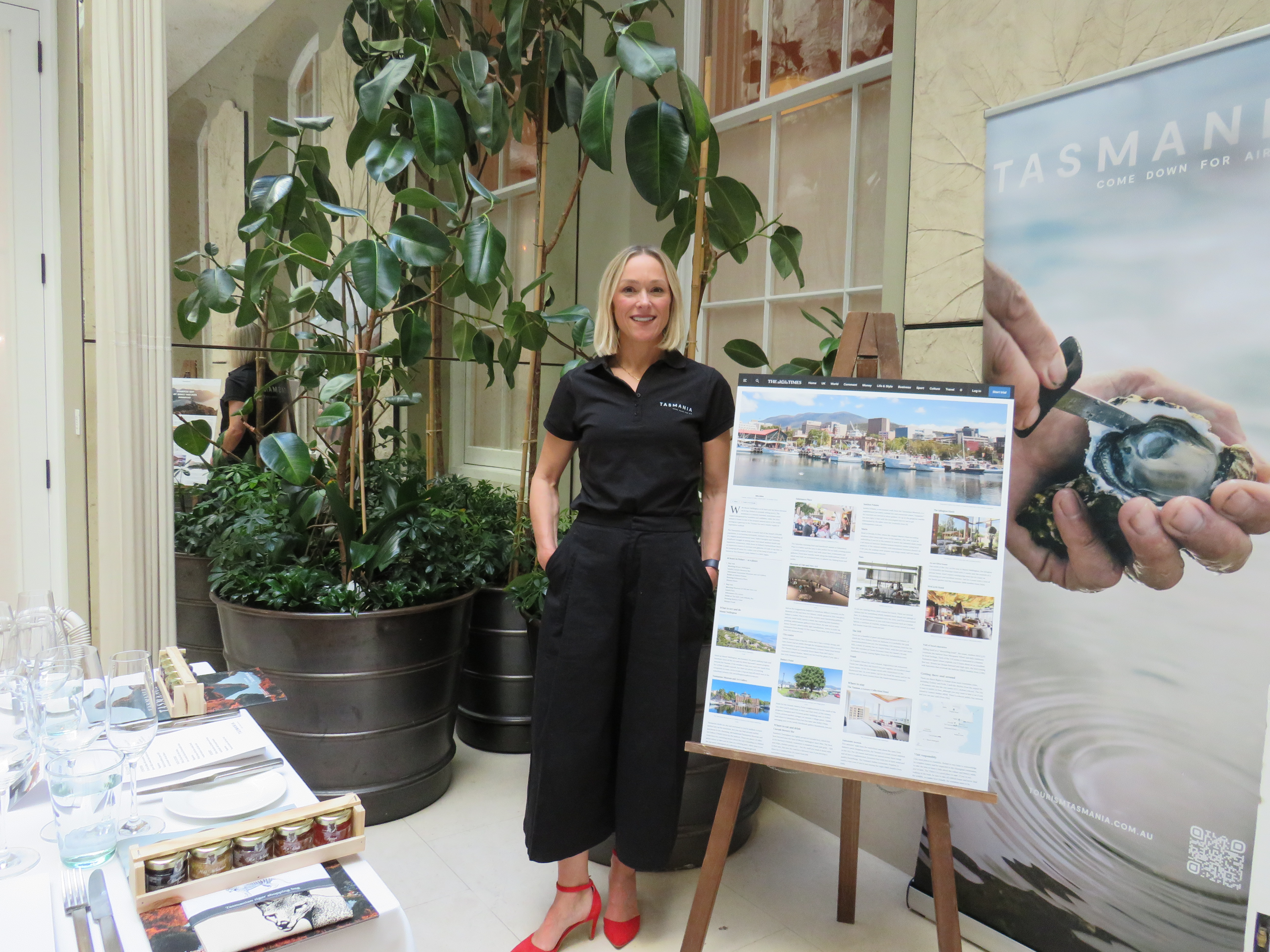 Tourism Tasmania UK Market Manager Deb Pearce at the KDP Dinner, Somerset House, London