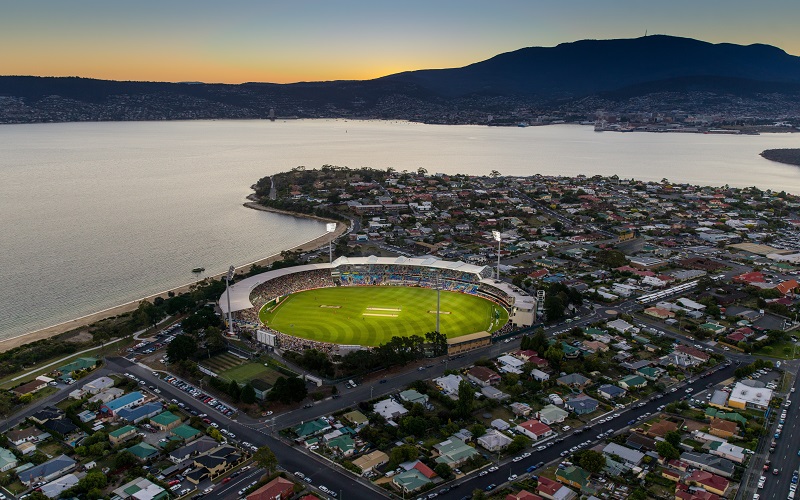 Aerial view of the Blundstone Arena