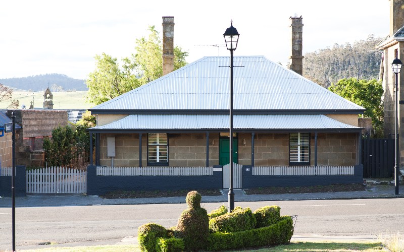 Colonial era stone built Raffah House stands in a quiet street of Oatlands